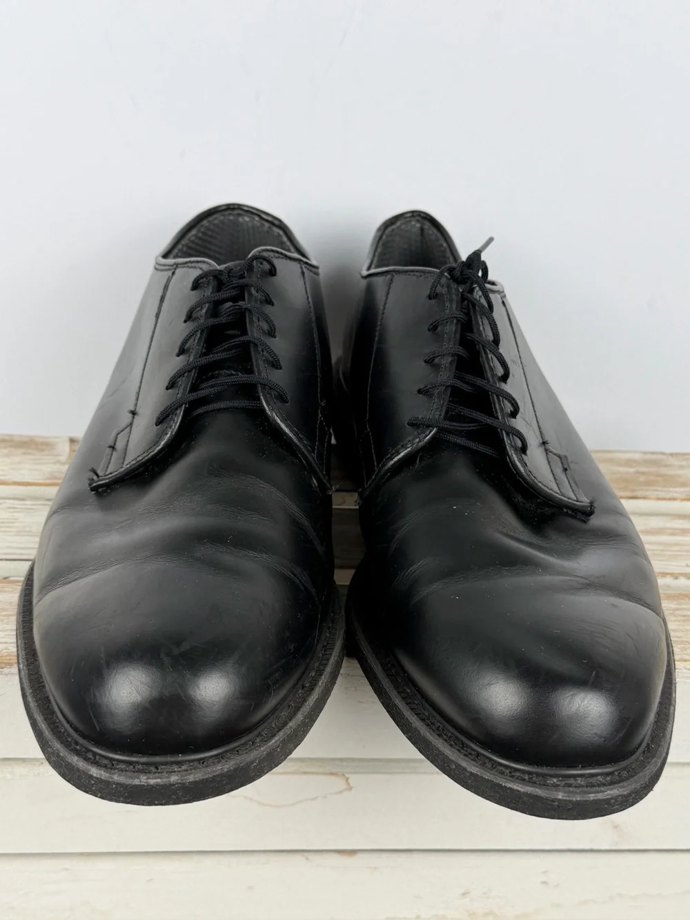 Bates Men's Leather Uniform Oxfords black leather size 10.5 Wide 3E